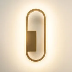 Wandlamp Anello ovaal matgoud 2700k dim.><noscript><img width=