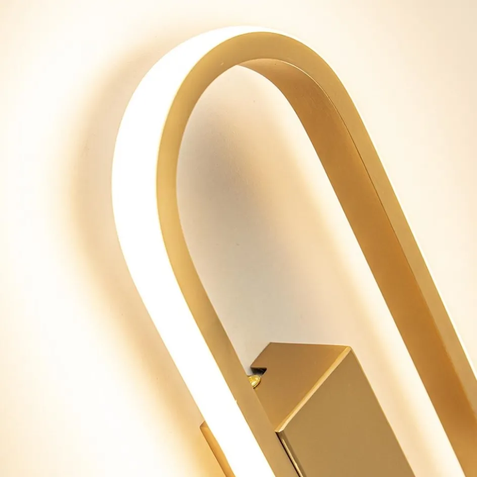 Wandlamp Anello ovaal matgoud 2700k dim.>Straluma Hot