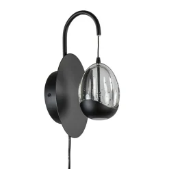 Wandlamp Black Egg zwart/helder glas>Straluma Online