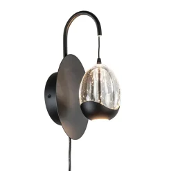 Wandlamp Black Egg zwart/helder glas>Straluma Online