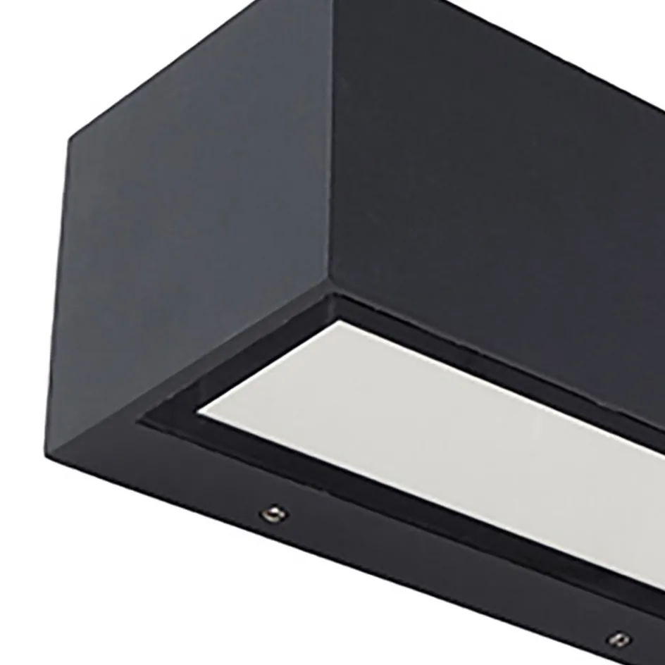 Wandlamp breed up+down antraciet IP54>Straluma New