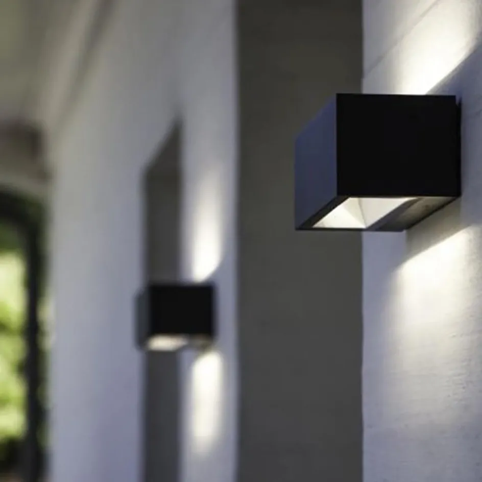 Wandlamp breed up+down antraciet IP54>Straluma New