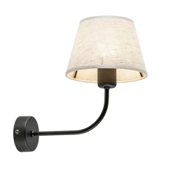 Wandlamp Chicago zwart/zandkleur kap>Straluma Outlet
