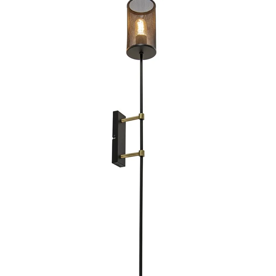 Wandlamp cilinder zwart/goud XL>Straluma Best