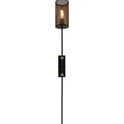 Wandlamp cilinder zwart/goud XL><noscript><img width=