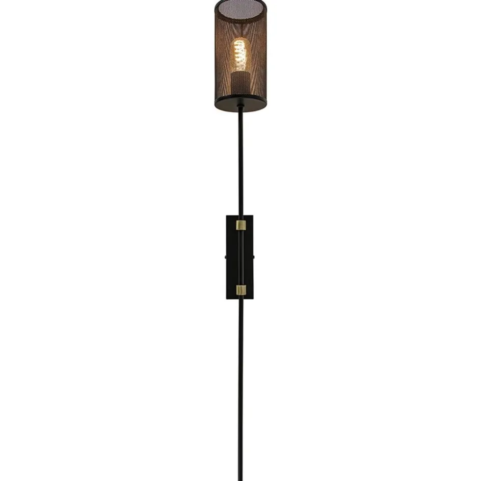 Wandlamp cilinder zwart/goud XL>Straluma Best