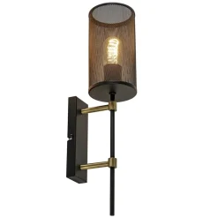 Wandlamp cilinder zwart/goud S>Straluma Hot