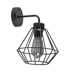 Wandlamp draadkorf zwart>Straluma