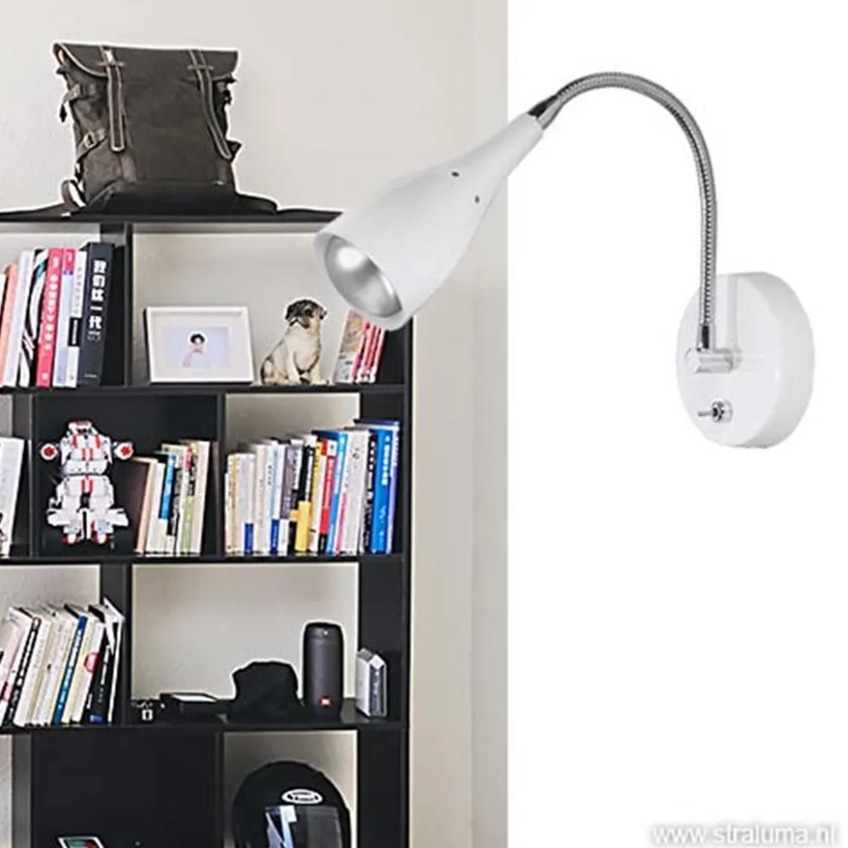 Wandlamp Elite verstelbaar nikkel wit>Straluma Hot