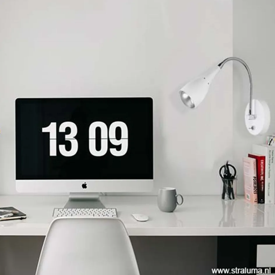 Wandlamp Elite verstelbaar nikkel wit>Straluma Hot