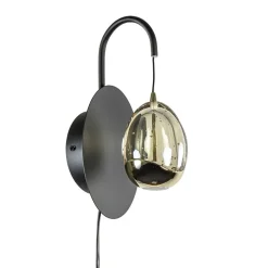 Wandlamp Golden Egg zwart/goud>Straluma