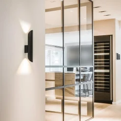 Wandlamp koker smal up+down zwart><noscript><img width=