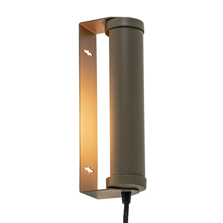 Wandlamp mat bruin met draaibare kap>Straluma Hot