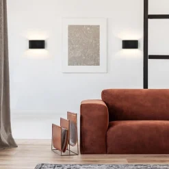 Wandlamp ovaal zwart/zilver g9><noscript><img width=