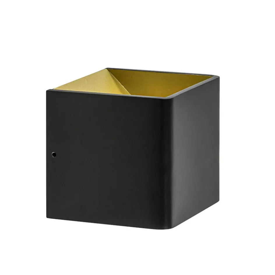 Wandlamp Stretto kubus zwart/goud>Straluma