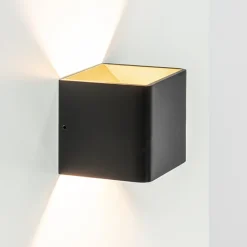 Wandlamp Stretto kubus zwart/goud>Straluma