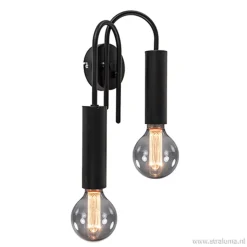 Wandlamp toog dubbel zwart>Straluma