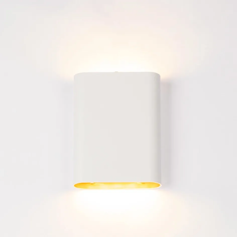 Wandlamp wit/goud ovaal dimbaar>Straluma Discount