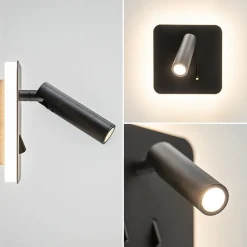 Wandlamp zwart leesspot + indirect lich><noscript><img width=