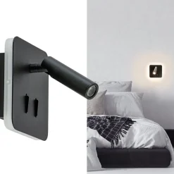 Wandlamp zwart leesspot + indirect lich><noscript><img width=