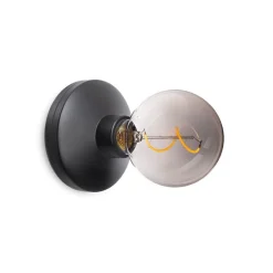 Wandlamp zwart met smoke dimbaar/oplaadbaar>Straluma