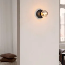 Wandlamp zwart met smoke dimbaar/oplaadbaar><noscript><img width=