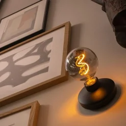 Wandlamp zwart met smoke dimbaar/oplaadbaar><noscript><img width=