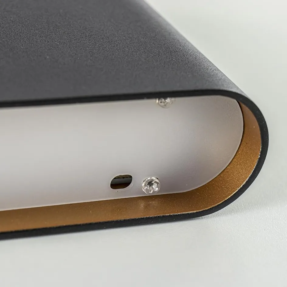 Wandlamp zwart/goud ovaal dimbaar>Straluma Sale