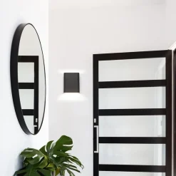 Wandlamp zwart/goud ovaal dimbaar><noscript><img width=