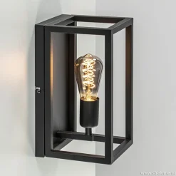 Wand-/plafondlamp rechthoek frame zwart>Straluma Sale
