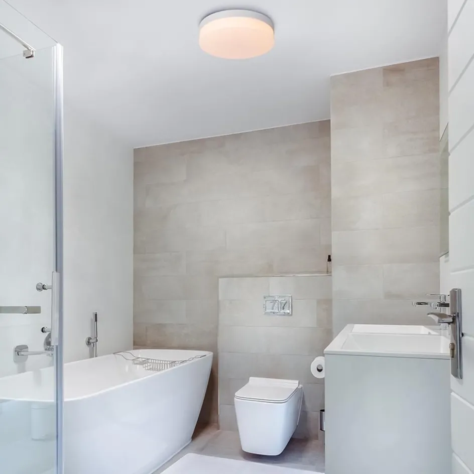 Witte LED plafondlamp IP44 met bewegingssensor>Straluma Sale