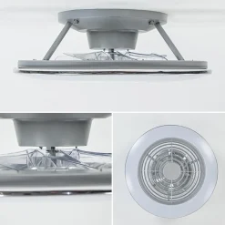 Zilveren ventilator inclusief LED klein><noscript><img width=