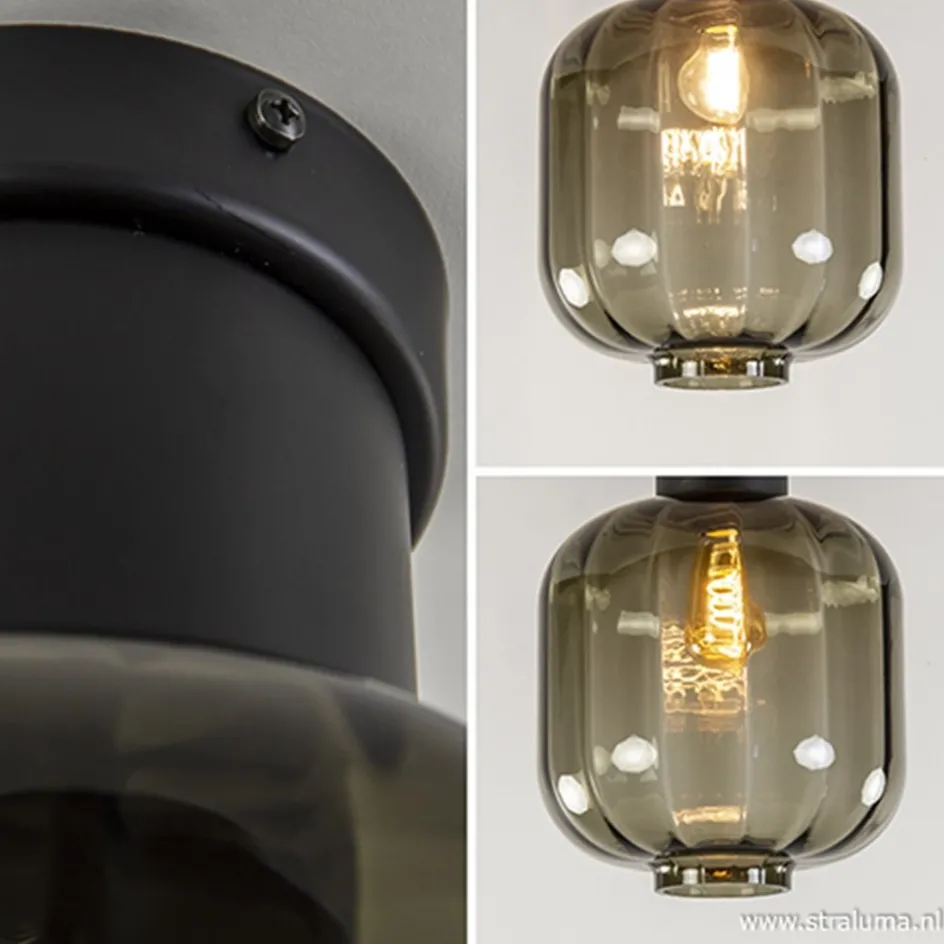 Zwart glazen plafondlamp luxury>Straluma Online