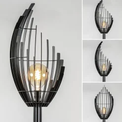 Zwart metalen design vloerlamp Omegna dimbaar><noscript><img width=