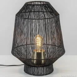 Zwart metalen tafellamp Vitora met brons>Straluma Clearance