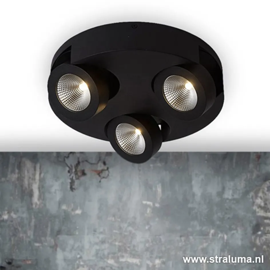 Zwarte design plafondlamp LED>Straluma Hot