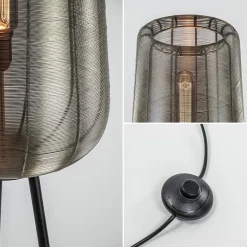 Zwarte driepoot Adeta met nikkel kap><noscript><img width=