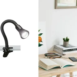 Zwarte klemlamp/leeslamp voor bureau><noscript><img width=