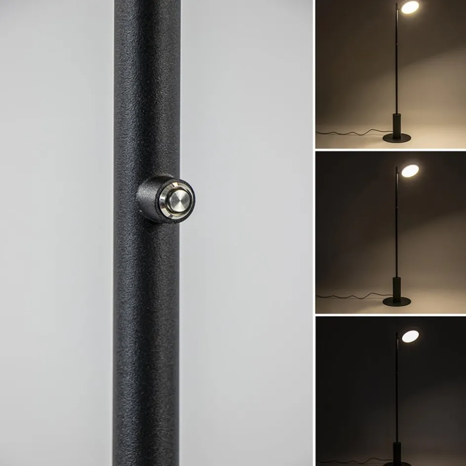 Zwarte LED vloerlamp 3-standen dimbaar>Straluma Discount