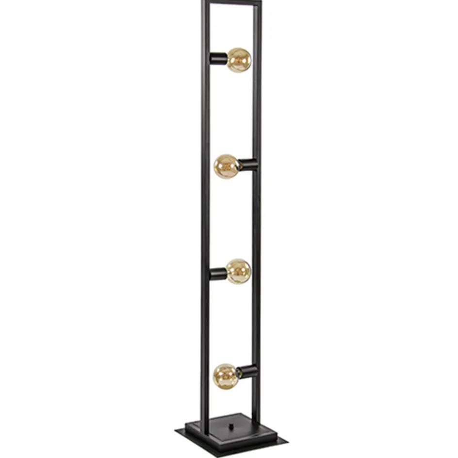 Zwarte metalen vloerlamp open frame>Straluma Best