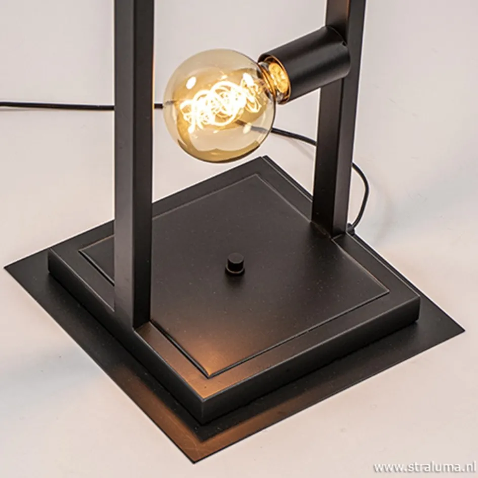 Zwarte metalen vloerlamp open frame>Straluma Best