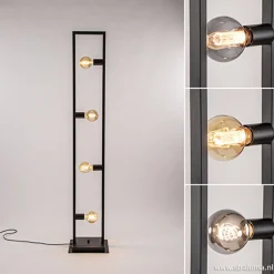 Zwarte metalen vloerlamp open frame><noscript><img width=
