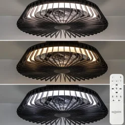 Zwarte plafondventilator mini met dimbaar LED>Straluma Best