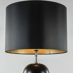 Zwarte vloerlamp bollen met zwarte ronde kap><noscript><img width=