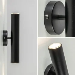 Zwarte wandlamp up+down cilinder GU10><noscript><img width=